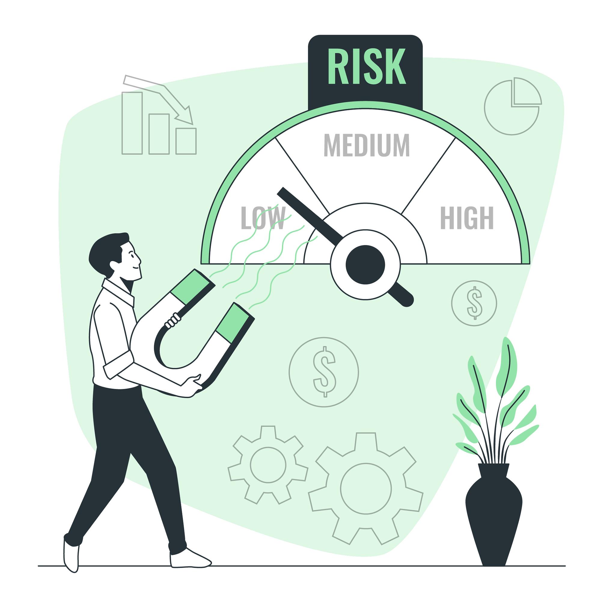 Free vector risk management concept illustration - risk mitigation in anti-money laundering.
